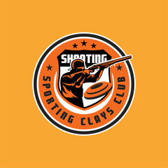 Sporting Clays Target and Shotgun Gun Club Logo Template