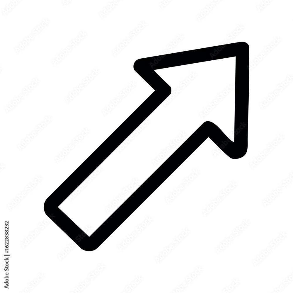 Poster simple black arrow icon pointing upwards on white background – stock vector icon in line style