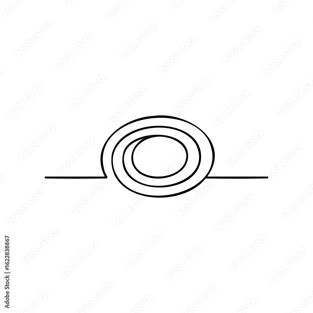 Poster simple black spiral line drawing on white background – stock vector icon in line style