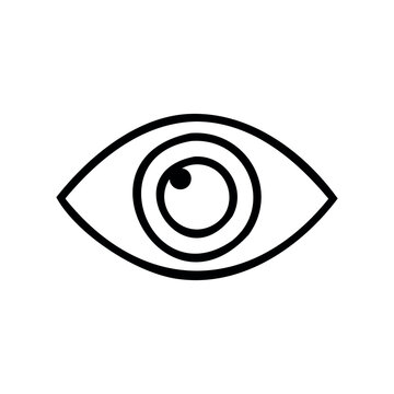 Minimalist eye icon design with single line outline &ndash; stock vector icon in line style
