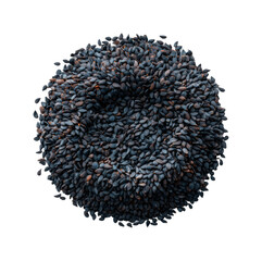 Harvesting black sesame seeds in a sunny field nature isolated on transparent background, png