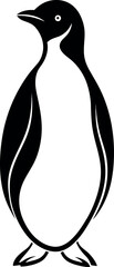 Naklejka premium Simple Graphic Illustration of a Penguin Standing Upright in Black and White