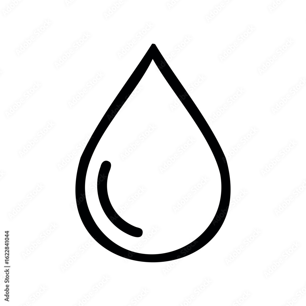 Poster simple water drop icon design with bold outline – stock vector icon in line style