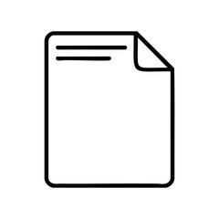 Simple line art document icon depicting a blank paper with folded corner &ndash; stock vector icon in line style