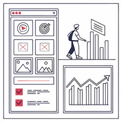 Business growth and analytics dashboard with user interaction