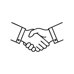 Fototapeta premium Business agreement handshake icon symbolizing partnership and collaboration – stock vector icon in line style