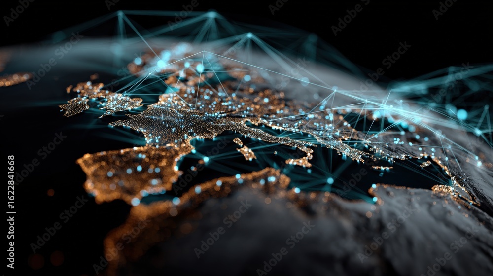 Poster european digital network: connectivity across the continent with data visualization and technology i