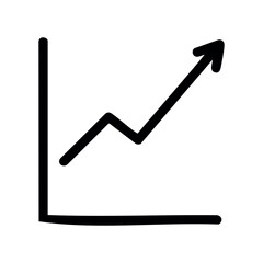 Simple line graph icon illustrating positive growth trend &ndash; stock vector icon in line style