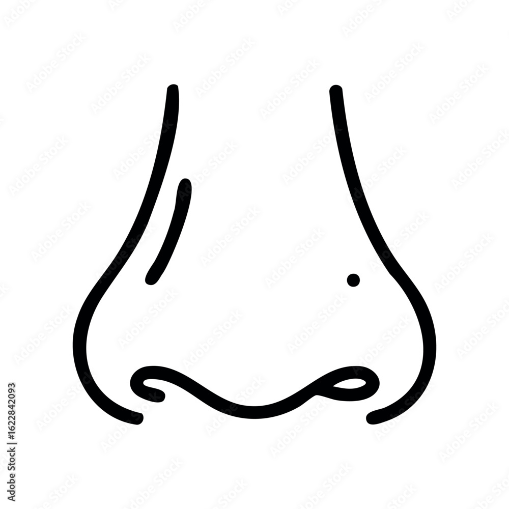 Poster minimalist line art depiction of a cat's whiskered face – stock vector icon in line style
