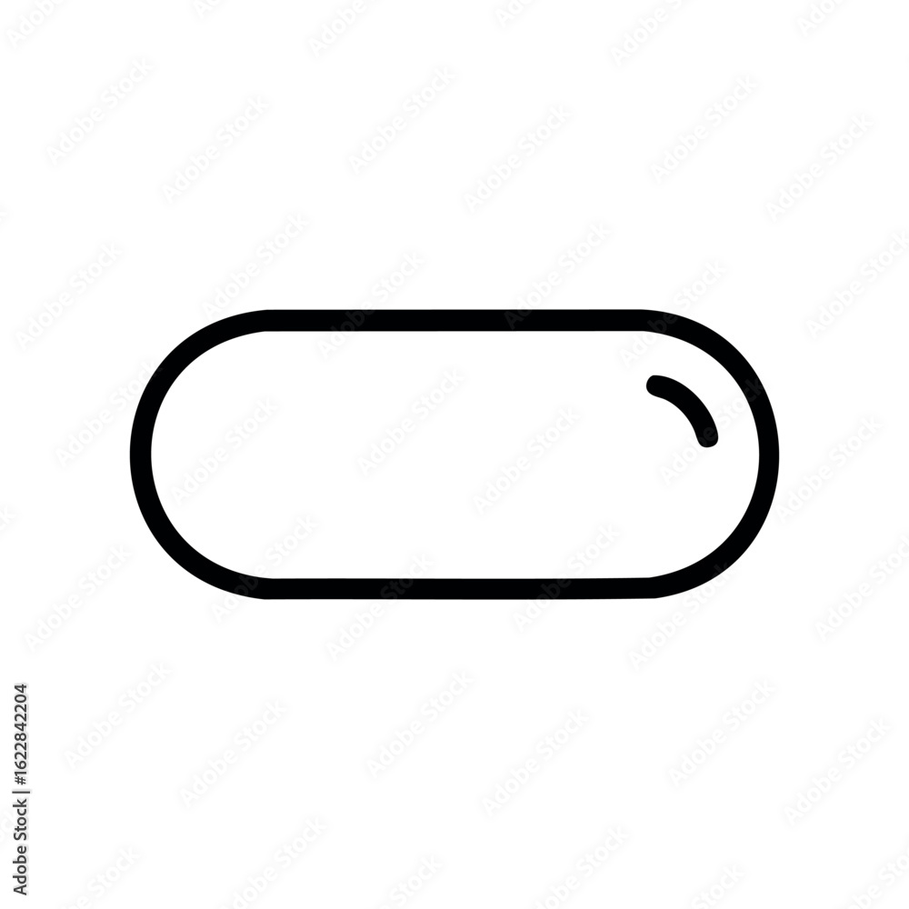 Aufkleber simple black and white capsule outline on plain background – stock vector icon in line style