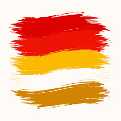 Abstract brush strokes in red yellow and brown on white background