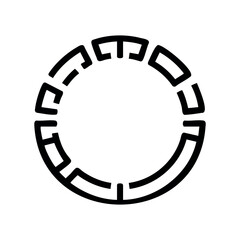 Circular maze design with geometric patterns &ndash; stock vector icon in line style