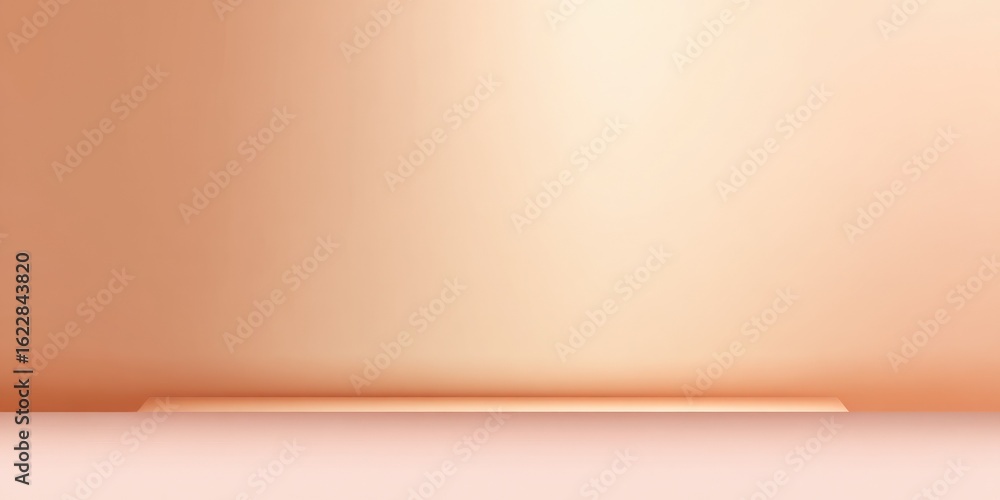 Aufkleber elegant soft orange 3d room studio background with platform for product display and presentation