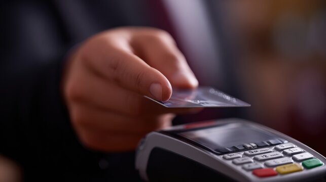 Contactless Payment with Credit Card on POS Terminal, Modern Finance and Banking Technologies in Action