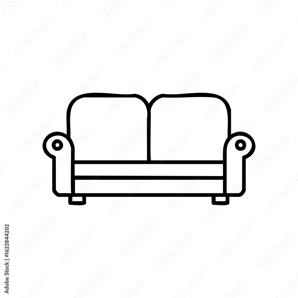 Aufkleber minimalist outline of a modern sofa design – stock vector icon in line style