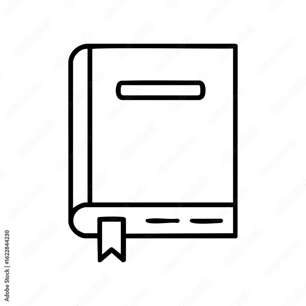 Aufkleber simple outline of a closed book with a bookmark – stock vector icon in line style