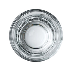 Pouring a refreshing drink into a clear glass overhead view isolated on transparent background, png