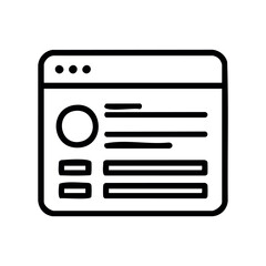 Fototapeta premium Minimalist user interface design with profile icon and text layout – stock vector icon in line style
