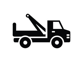 Vector art of tow truck icon, a vehicle used to transport disabled or impounded motor vehicles