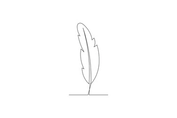 One line feather pen minimalist design illustration

