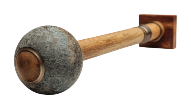 Traditional hammer throw equipment sports field isolated on transparent background, png