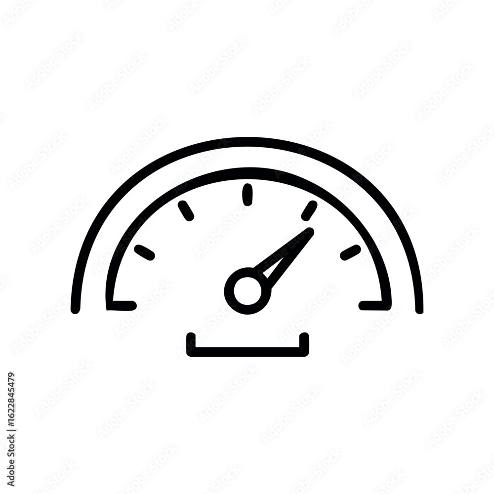 Poster speedometer icon with bold black lines – stock vector icon in line style