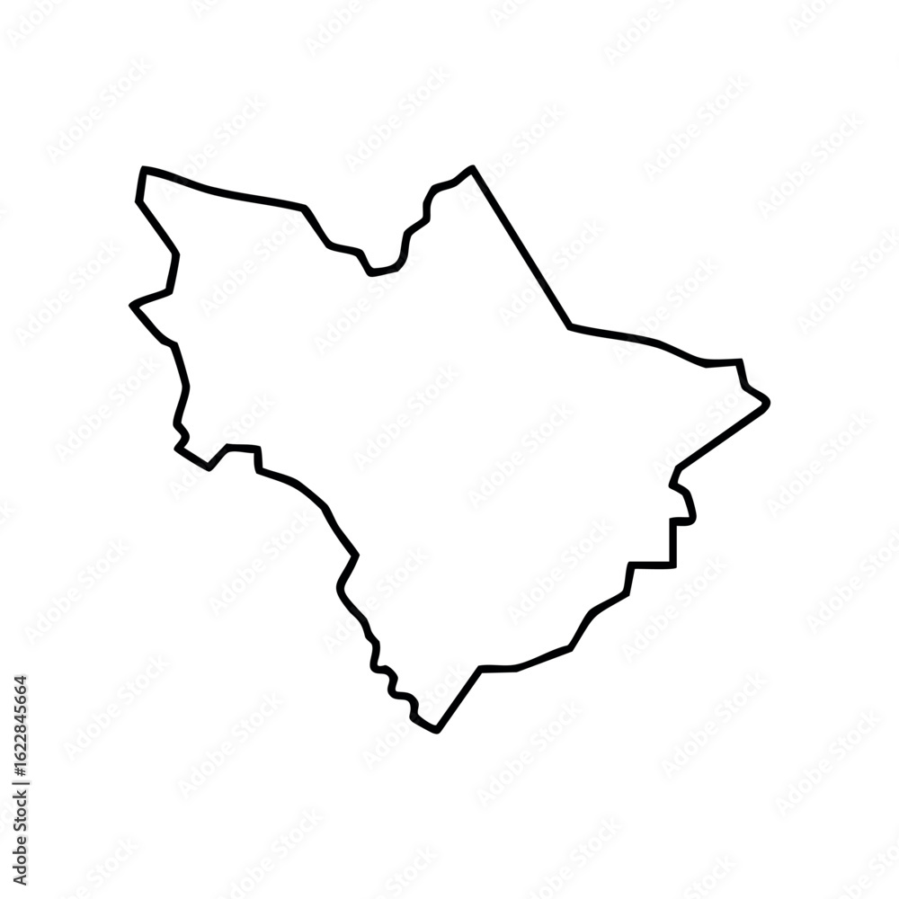 Poster map outline of sicily island showing geographic shape – stock vector icon in line style