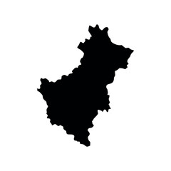 Fototapeta premium Silhouette of a geographical map outline – stock vector icon in line style