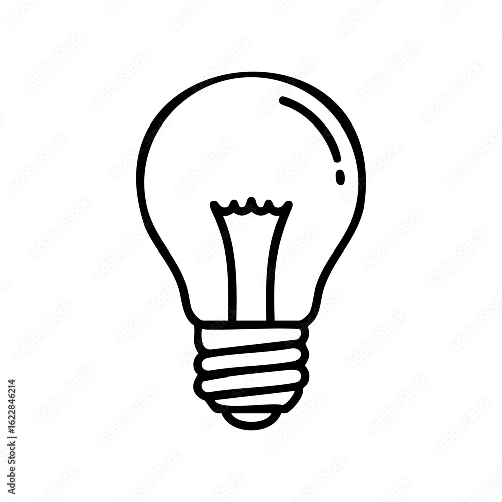 Aufkleber simple outline drawing of a light bulb – stock vector icon in line style