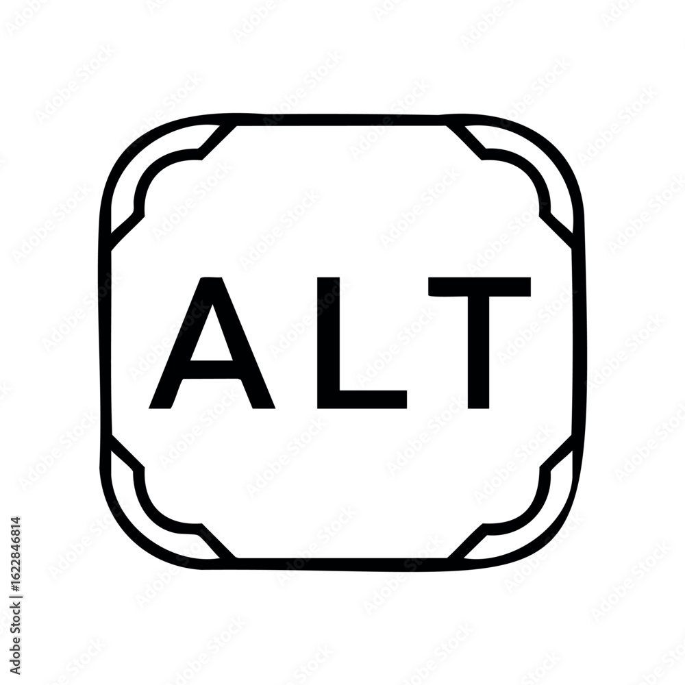 Poster alt key icon with rounded corners – stock vector icon in line style