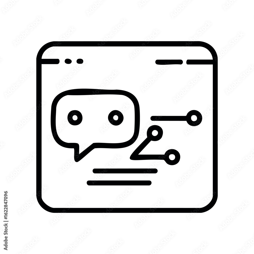 Poster ai chatbot icon representing digital conversation and technology connections – stock vector icon in 