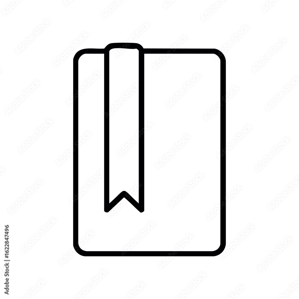Poster minimalist bookmark icon in simple outline style – stock vector icon in line style