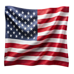 Fototapeta premium The american flag, a symbol of the united states of america, waving proudly on a flagpole, isolated on a transparent background