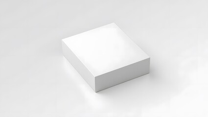 Minimalist White Cardboard Box on White Background