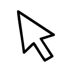 Minimalist computer cursor icon in monochrome &ndash; stock vector icon in line style