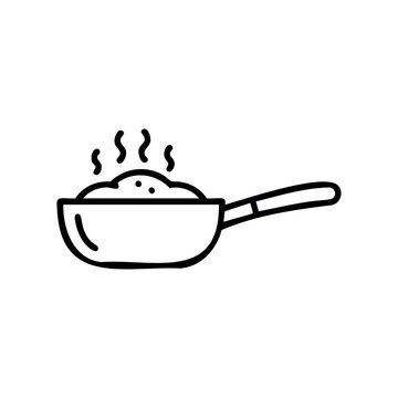 cooking pan with food, steaming clip art preview