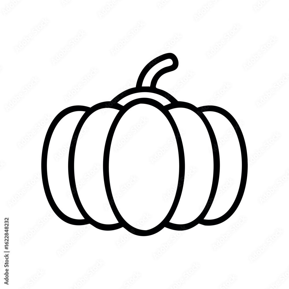 Poster outline of a pumpkin with simple design – stock vector icon in line style