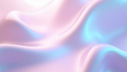 Soft Pink and Blue Iridescent Wavy Abstract Background