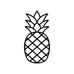 Simple pineapple line art illustration with geometric pattern &ndash; stock vector icon in line style
