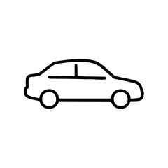 Fototapeta premium Simple outline of a sedan car icon – stock vector icon in line style