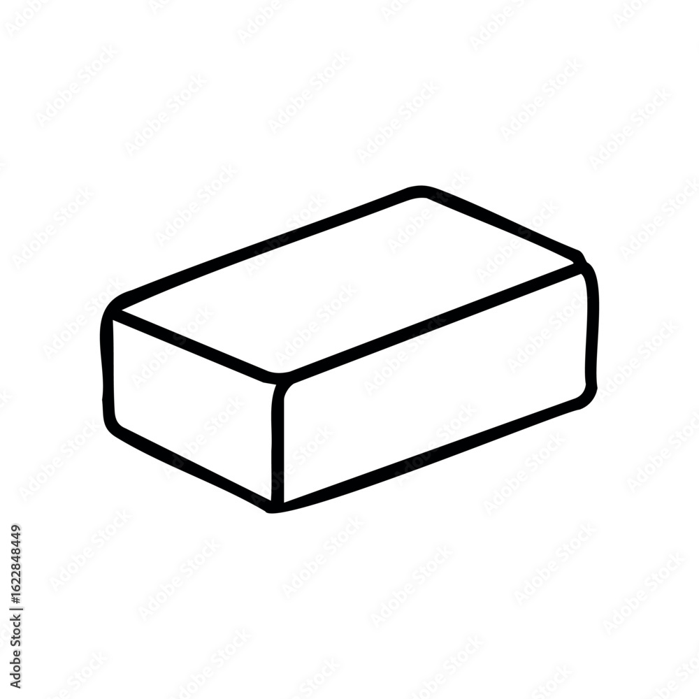 Aufkleber simple outline drawing of a soap bar – stock vector icon in line style