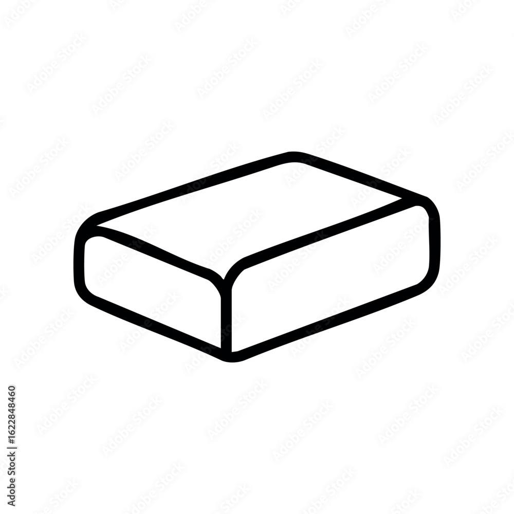 Aufkleber minimalist outline of a bar of soap – stock vector icon in line style