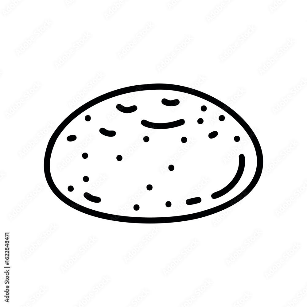 Poster simple line drawing of a potatoes – stock vector icon in line style