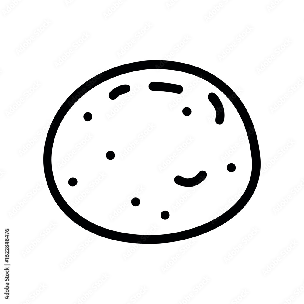 Poster hand-drawn potato sketch with simple line detailing – stock vector icon in line style