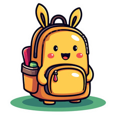 Cute Backpack with Bunny Ears Sticker