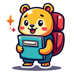 Cute Bear Student Sticker