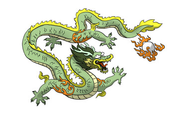 Fototapeta premium chinese dragon on white background