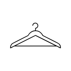 Minimalist wire hanger design for efficient clothing storage &ndash; stock vector icon in line style