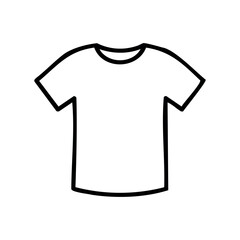 Outline of a plain t-shirt design illustration &ndash; stock vector icon in line style