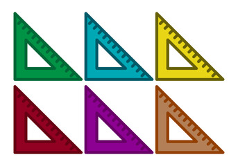 Hoja de iconos de escuadras para medir